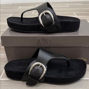 Style & Co Women's Zayaa Buckles Flat Black Sandals